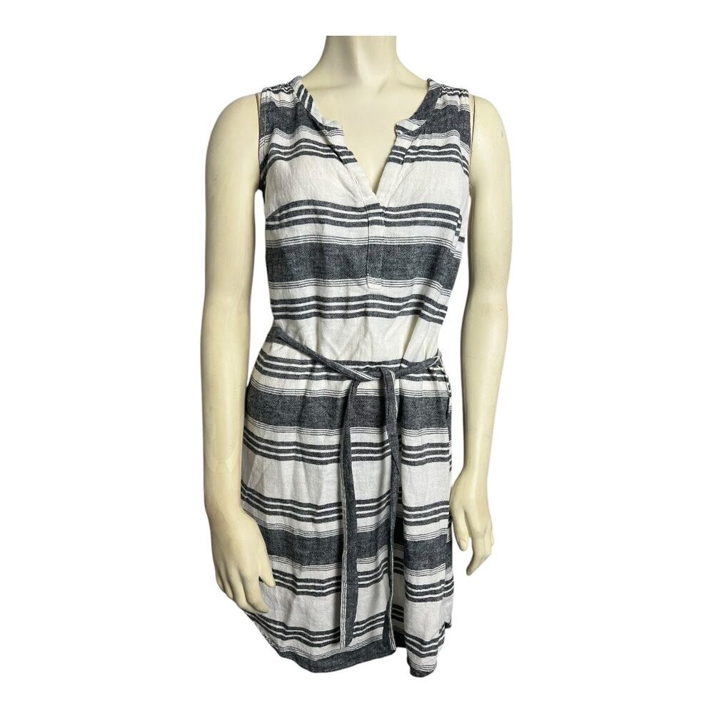 Linen Sun Dress Old Navy Striped XS Nautical Summer Preppy twee
